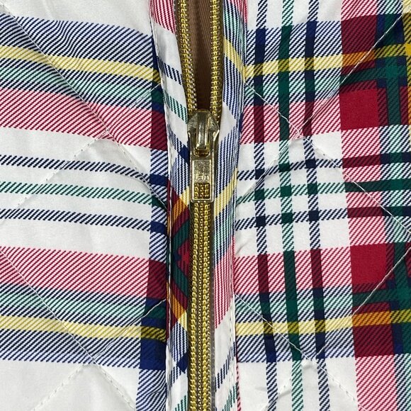 St John's Bay Puffer Vest Multi Color Plaid Size L Large Full Zip Women's - Picture 4 of 7